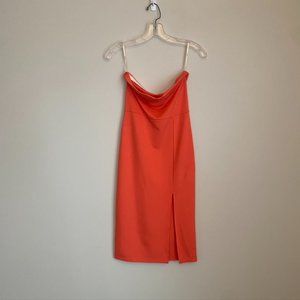 Coral Strapless Knit Midi Dress with Slit | Forever 21 | Size Small | NWT